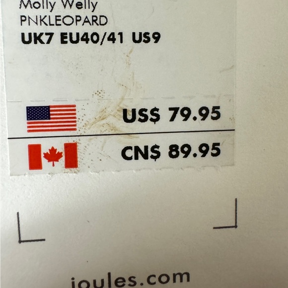 NWT Joules Molly Welly Rain Boots Women's Mid Calf Purple Brown Cheetah Print - Picture 6 of 8